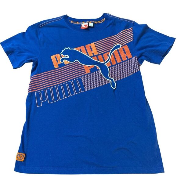 👕Size medium Puma Royal Blue Tee with Orange Accents - Picture 1 of 1